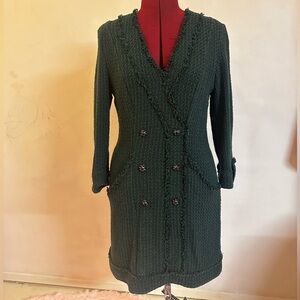 Dark Green Tweed Dress.